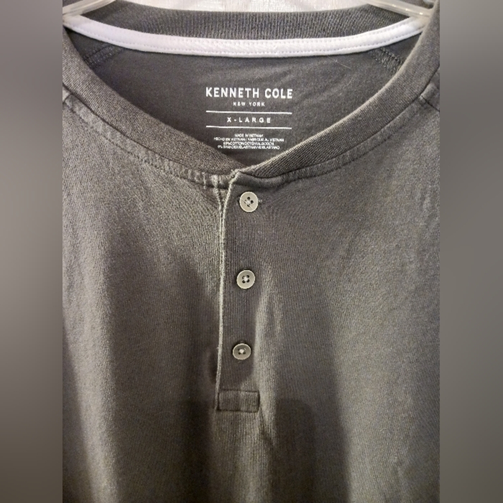 Kenneth Cole Mens XL Longsleeve Gray Minimalist Monochrome EUC - Picture 2 of 11